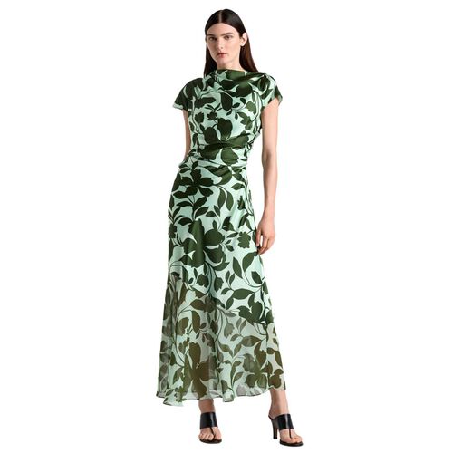 Cue Green Shadow Garden Midi Dress